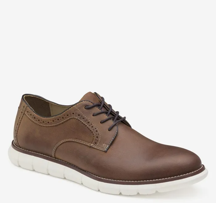 Johnston and Murphy Holden Plain Toe Tan Oiled Full Grain Men LaceUps
