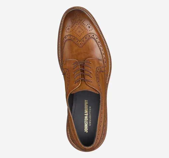 Johnston and Murphy Jenson Longwing Tan Italian Calfskin Men LaceUps Johnston and Murphy Jenson Longwing Tan Italian Calfskin Men LaceUps