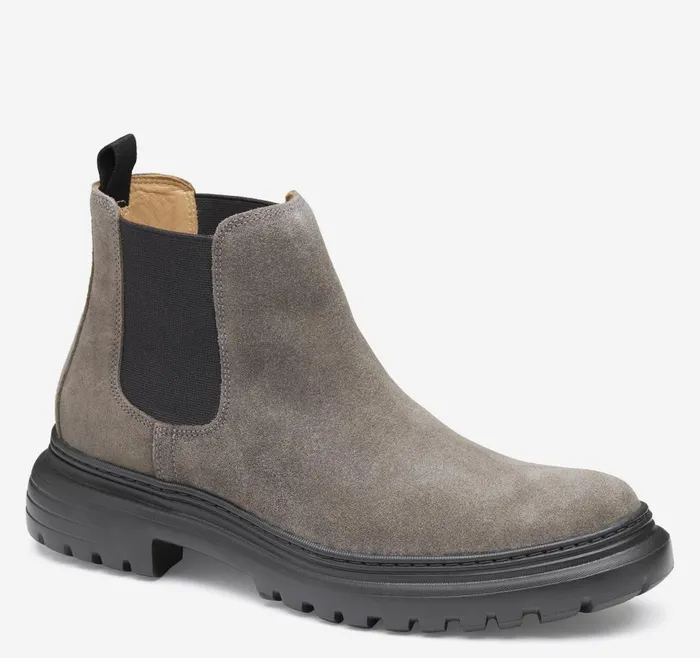 Johnston and Murphy Kelton Chelsea Boot Gray Suede Men Boots