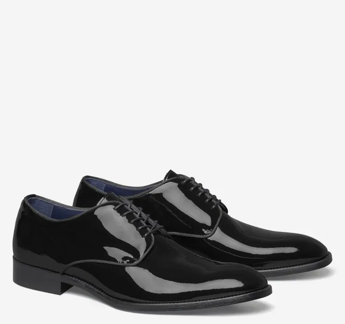Johnston and Murphy Kinser Plain Toe Black Italian Patent Calfskin Men Dress Classics Johnston and Murphy Kinser Plain Toe Black Italian Patent Calfskin Men Dress Classics
