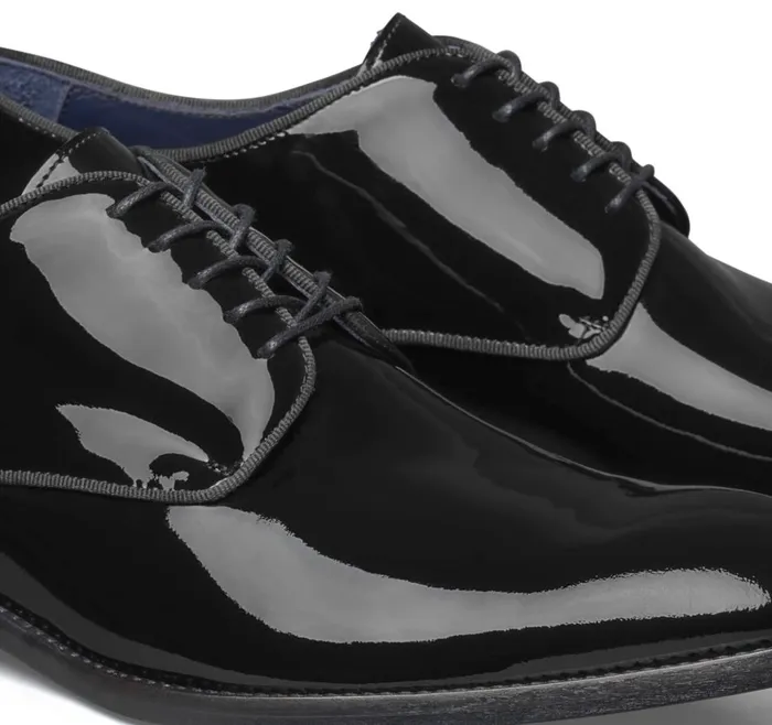 Johnston and Murphy Kinser Plain Toe Black Italian Patent Calfskin Men Dress Classics Johnston and Murphy Kinser Plain Toe Black Italian Patent Calfskin Men Dress Classics