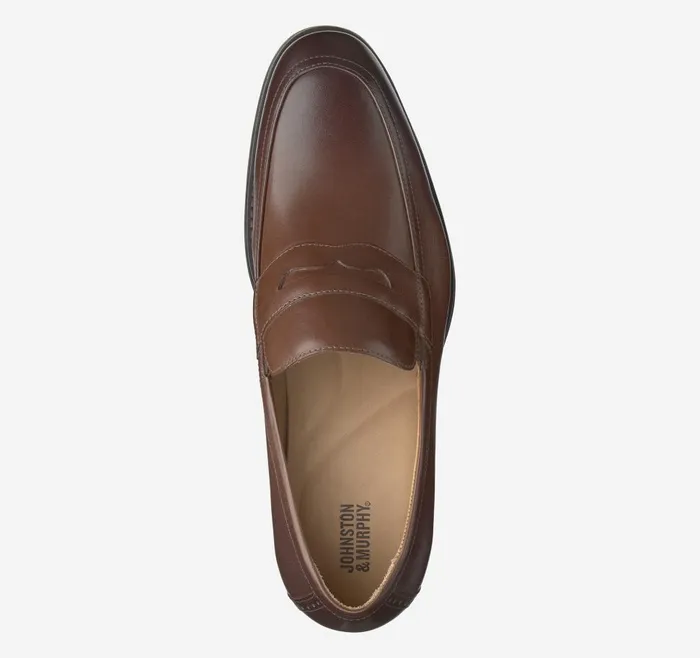 Johnston and Murphy Lewis Penny Tan Full Grain Men SlipOns Johnston and Murphy Lewis Penny Tan Full Grain Men SlipOns