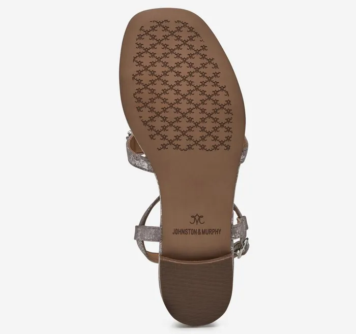 Johnston and Murphy Lilly Tassel Thong Silver Metallic Kid Suede Women Sandals Johnston and Murphy Lilly Tassel Thong Silver Metallic Kid Suede Women Sandals