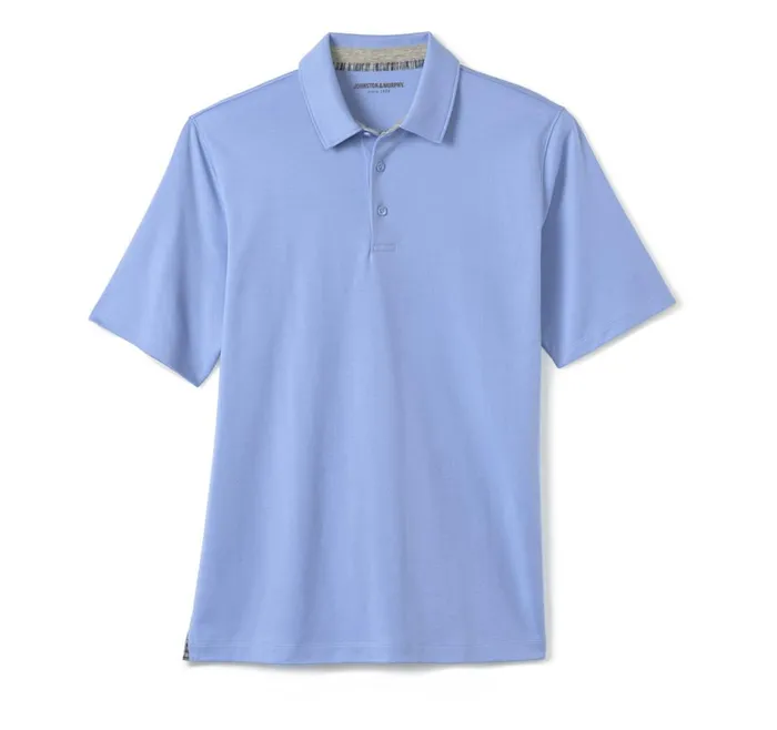 Johnston and Murphy Liquid Cotton Polo Blue Men Polos and Tees Johnston and Murphy Liquid Cotton Polo Blue Men Polos and Tees