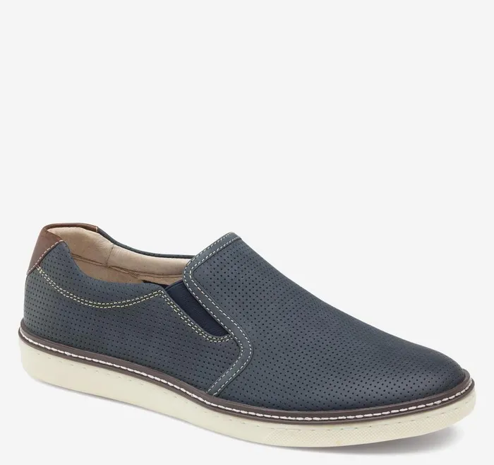 Johnston and Murphy McGuffey SlipOn Navy Perfed Oiled Leather Men SlipOns
