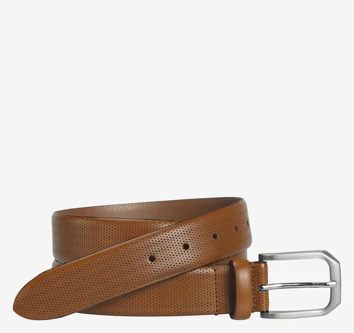 Johnston and Murphy Micro Perf Belt Tan Men Belts