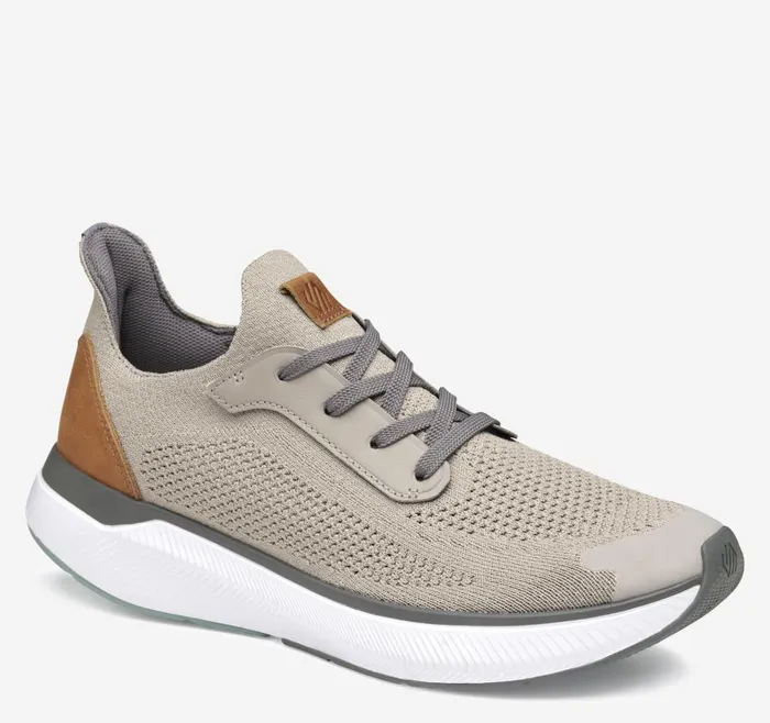 Johnston and Murphy Miles Knit LaceUp Taupe Knit Men Sneakers
