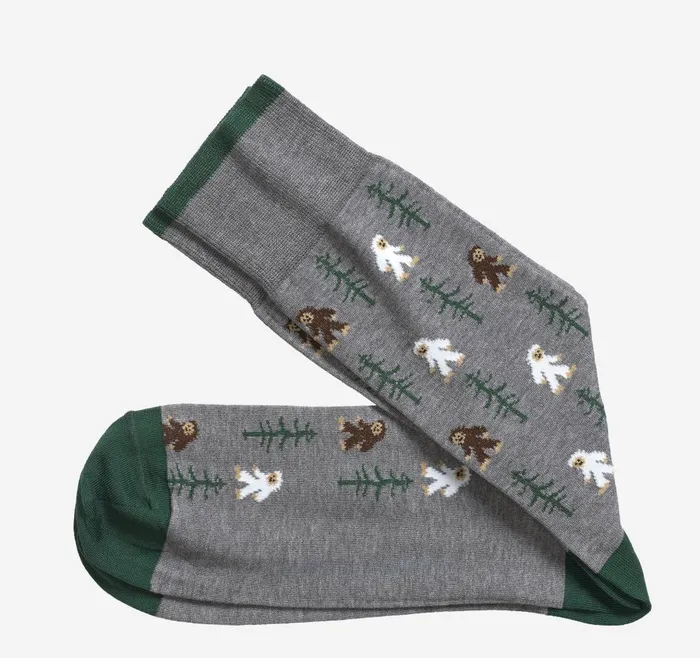 Johnston and Murphy Novelty Socks Gray Yeti Men Socks