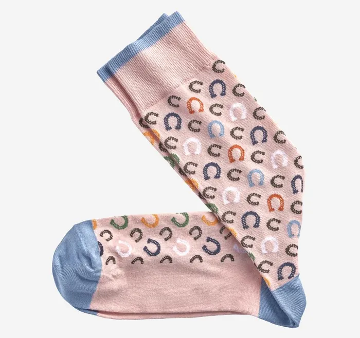 Johnston and Murphy Novelty Socks Pink Horseshoe Men Socks