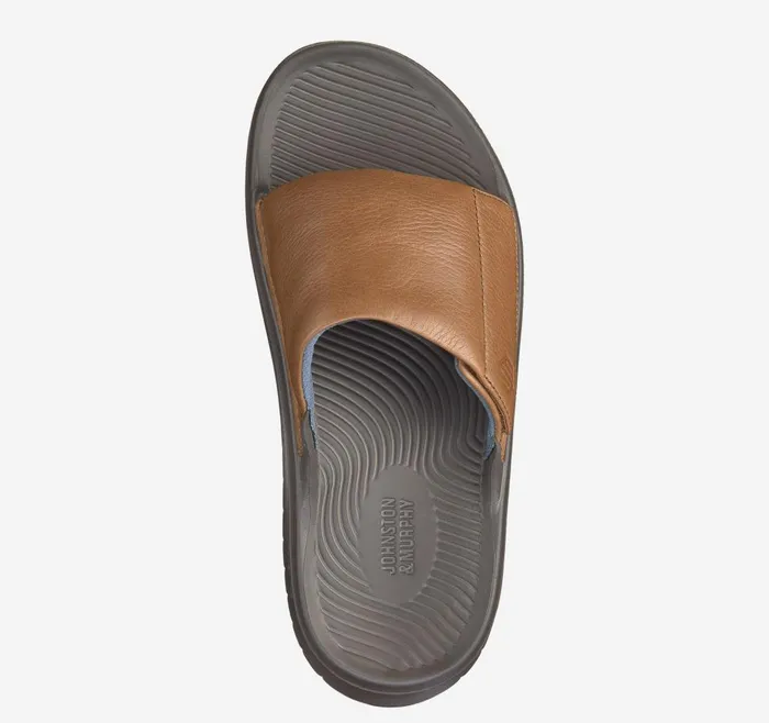 Johnston and Murphy Oasis Slide Tan Full Grain Men Sandals Johnston and Murphy Oasis Slide Tan Full Grain Men Sandals