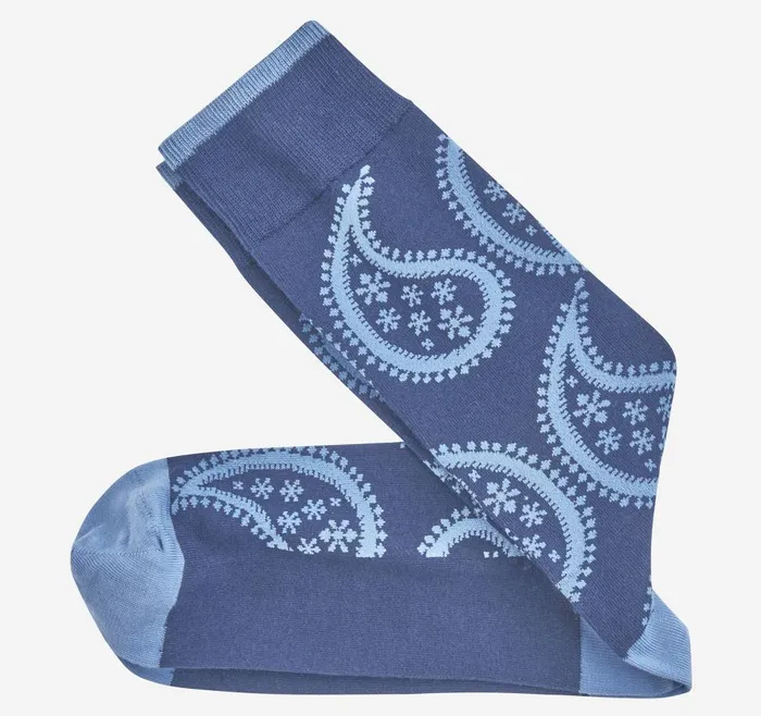 Johnston and Murphy Paisley Socks Navy Men Socks