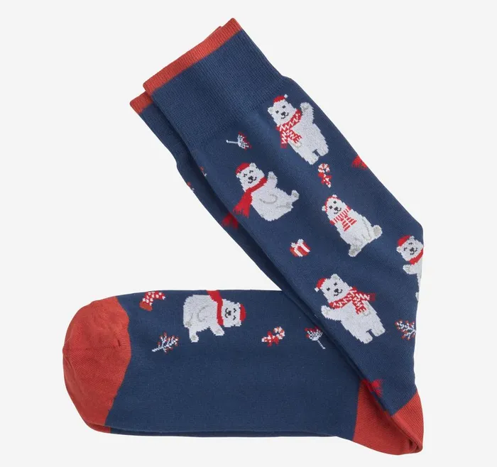 Johnston and Murphy Pima Cotton HolidayThemed Socks Blue Polar Bears Men Socks Johnston and Murphy Pima Cotton HolidayThemed Socks Blue Polar Bears Men Socks