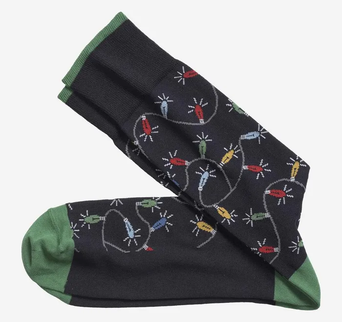 Johnston and Murphy Pima Cotton HolidayThemed Socks Navy Christmas Lights Men Socks Johnston and Murphy Pima Cotton HolidayThemed Socks Navy Christmas Lights Men Socks
