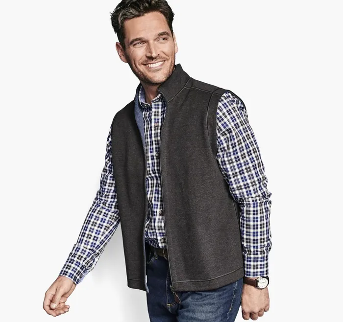 Johnston and Murphy Reversible Solid Vest Charcoalblue Men Coats Jackets and Vests Johnston and Murphy Reversible Solid Vest Charcoalblue Men Coats Jackets and Vests