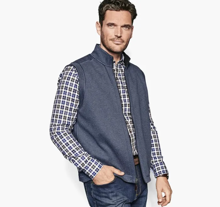 Johnston and Murphy Reversible Solid Vest Charcoalblue Men Coats Jackets and Vests Johnston and Murphy Reversible Solid Vest Charcoalblue Men Coats Jackets and Vests