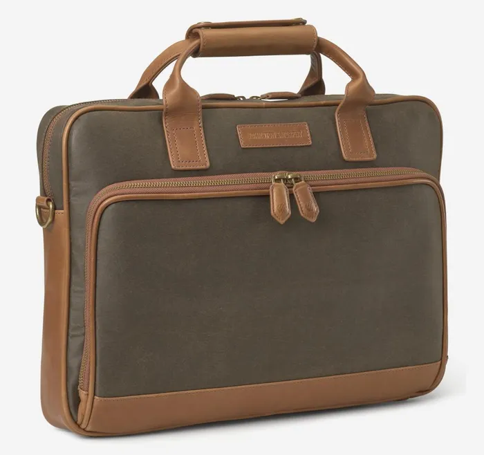 Johnston and Murphy Rhodes Briefcase Brown Antique Cotton Tan Full Grain Men Backpacks and Briefcases Johnston and Murphy Rhodes Briefcase Brown Antique Cotton Tan Full Grain Men Backpacks and Briefcases