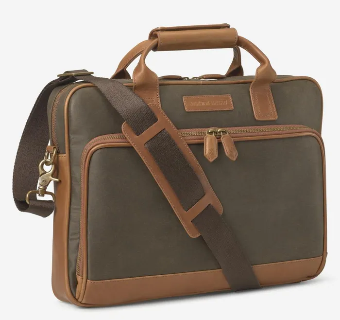 Johnston and Murphy Rhodes Briefcase Brown Antique Cotton Tan Full Grain Men Backpacks and Briefcases Johnston and Murphy Rhodes Briefcase Brown Antique Cotton Tan Full Grain Men Backpacks and Briefcases