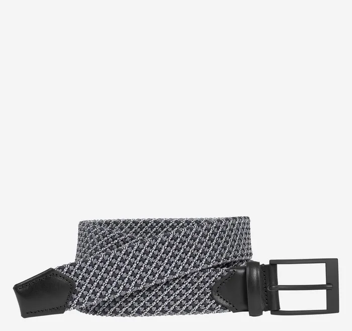Johnston and Murphy Tubular Woven Belt Graywhite Men Belts