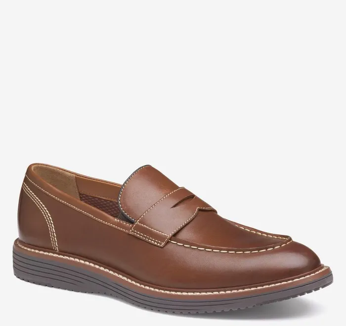 Johnston and Murphy Upton Penny Tan Full Grain Men SlipOns