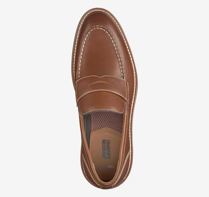 Johnston and Murphy Upton Penny Tan Full Grain Men SlipOns Johnston and Murphy Upton Penny Tan Full Grain Men SlipOns