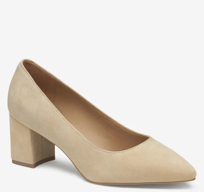 Johnston and Murphy Vicki Pump Sand Kid Suede Women Heels and Platform Wedges Johnston and Murphy Vicki Pump Sand Kid Suede Women Heels and Platform Wedges