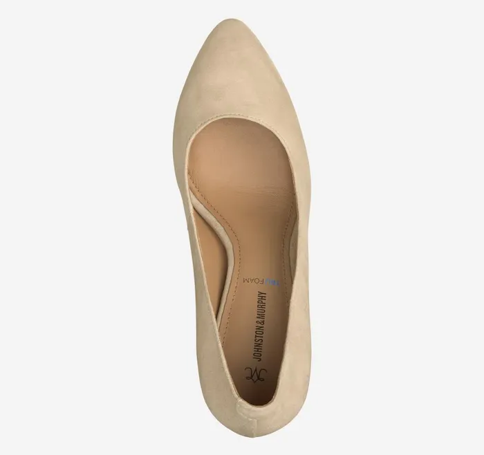 Johnston and Murphy Vicki Pump Sand Kid Suede Women Heels and Platform Wedges Johnston and Murphy Vicki Pump Sand Kid Suede Women Heels and Platform Wedges