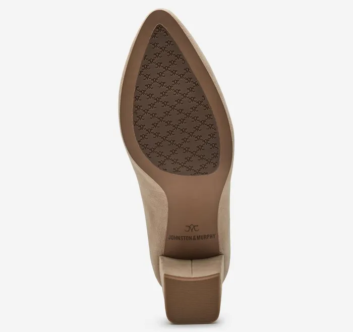 Johnston and Murphy Vicki Pump Sand Kid Suede Women Heels and Platform Wedges Johnston and Murphy Vicki Pump Sand Kid Suede Women Heels and Platform Wedges
