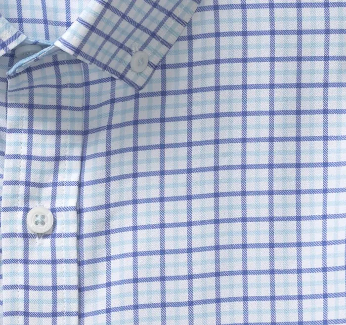 Johnston and Murphy XC4 LongSleeve StretchWoven Shirt Blue Tattersall Check Men Shirts Johnston and Murphy XC4 LongSleeve StretchWoven Shirt Blue Tattersall Check Men Shirts