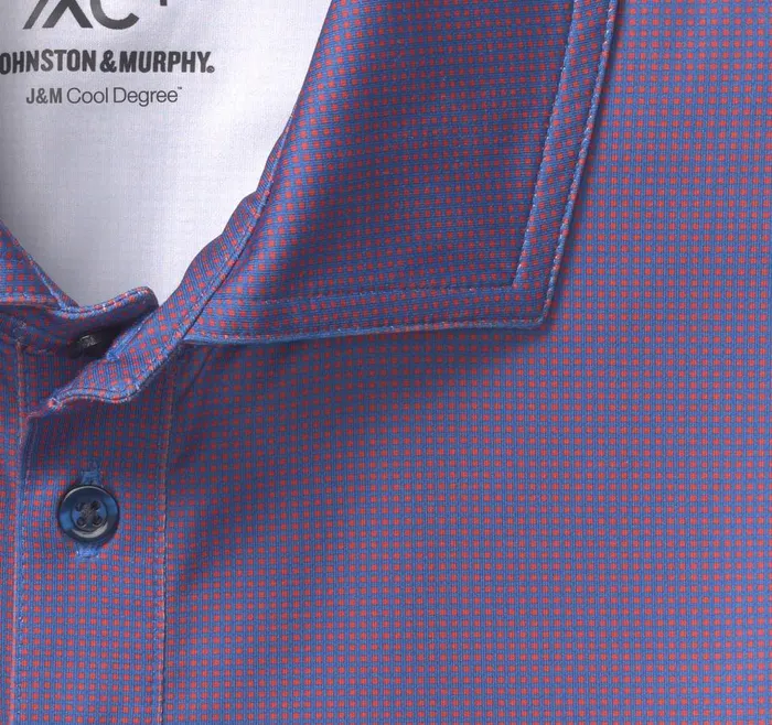Johnston and Murphy XC4 Performance Gingham Polo Cool Degree Rednavy Mini Gingham Men Polos and Tees Johnston and Murphy XC4 Performance Gingham Polo Cool Degree Rednavy Mini Gingham Men Polos and Tees