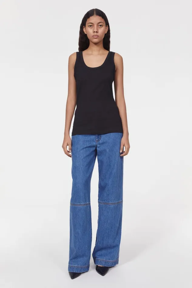 Jump Rib Top Black Women Rodebjer Tops