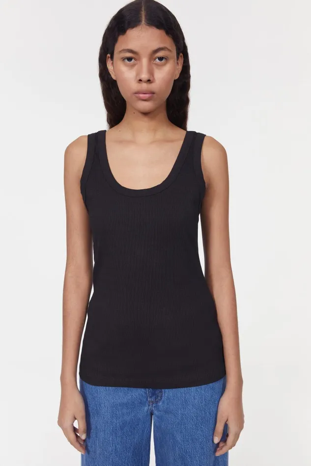 Jump Rib Top Black Women Rodebjer Tops