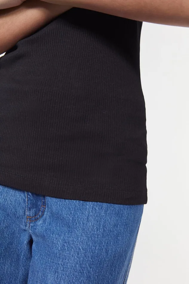 Jump Rib Top Black Women Rodebjer Tops