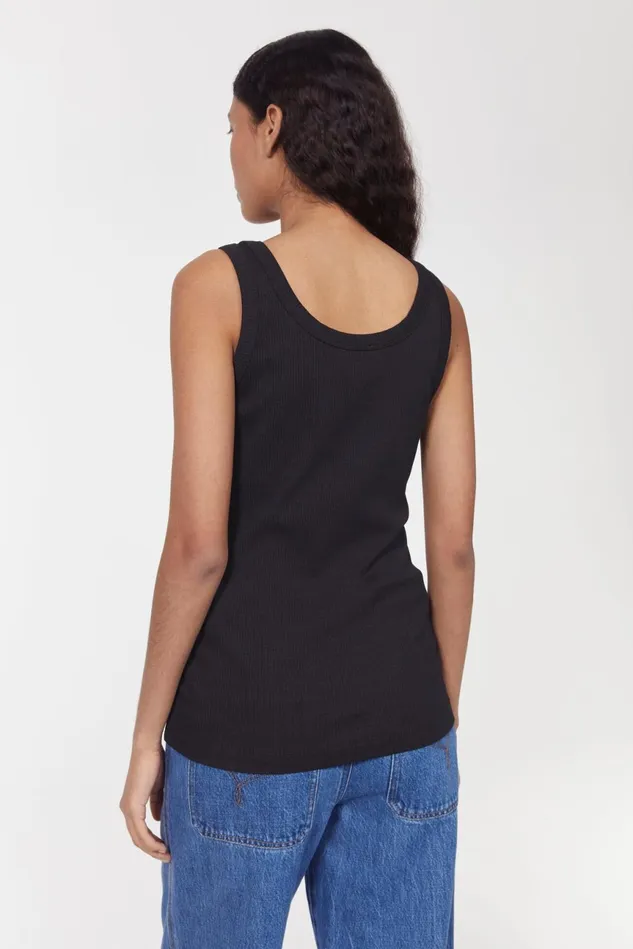 Jump Rib Top Black Women Rodebjer Tops