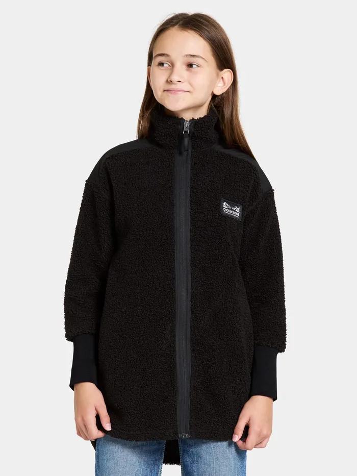 Kids Ampere FullZip Long Black Didriksons Fleece and Midlayers