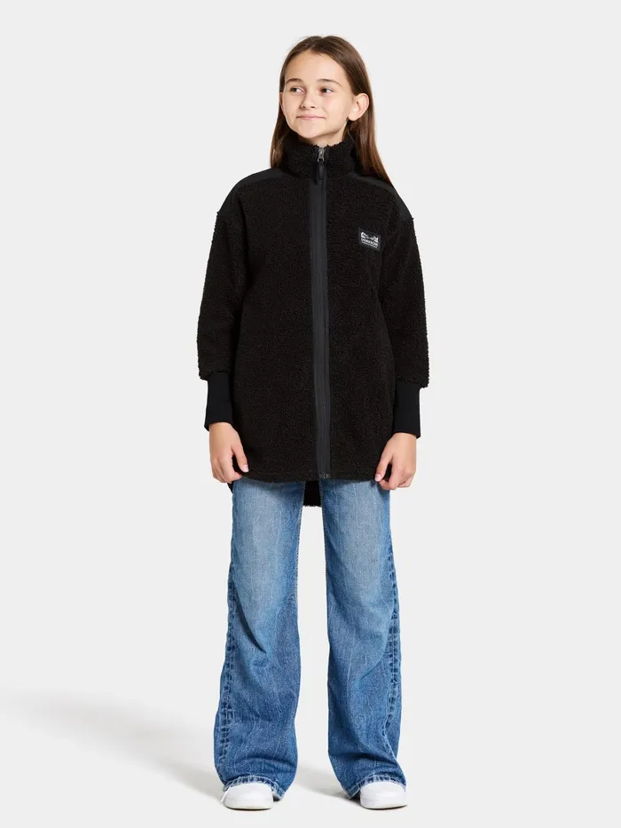 Kids Ampere FullZip Long Black Didriksons Fleece and Midlayers