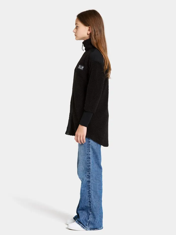 Kids Ampere FullZip Long Black Didriksons Fleece and Midlayers