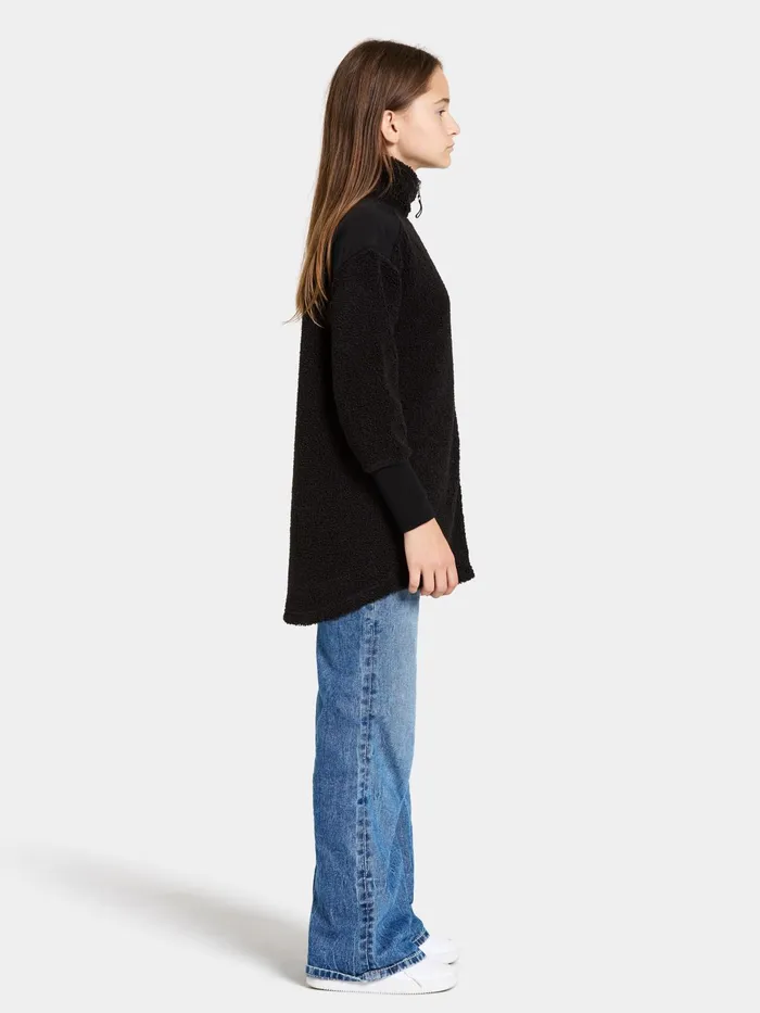 Kids Ampere FullZip Long Black Didriksons Fleece and Midlayers