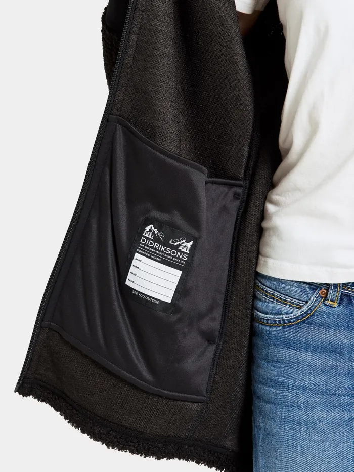 Kids Ampere FullZip Long Black Didriksons Fleece and Midlayers