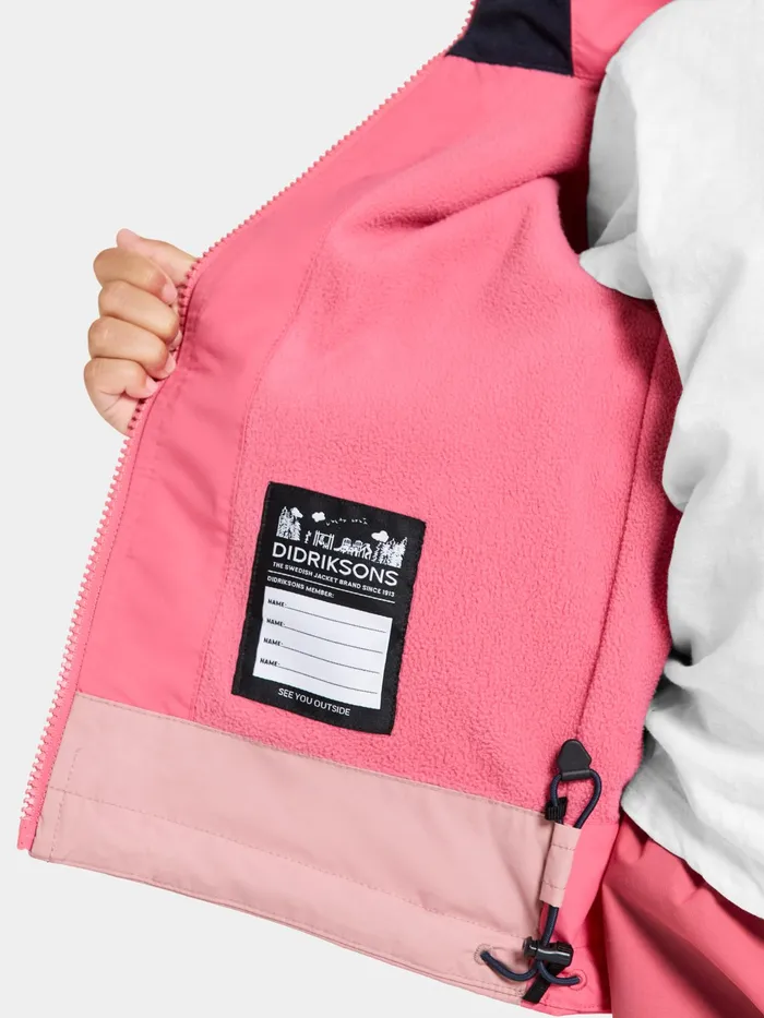 Kids Bladet Jacket Dusty Azalea Didriksons Waterproof Jackets