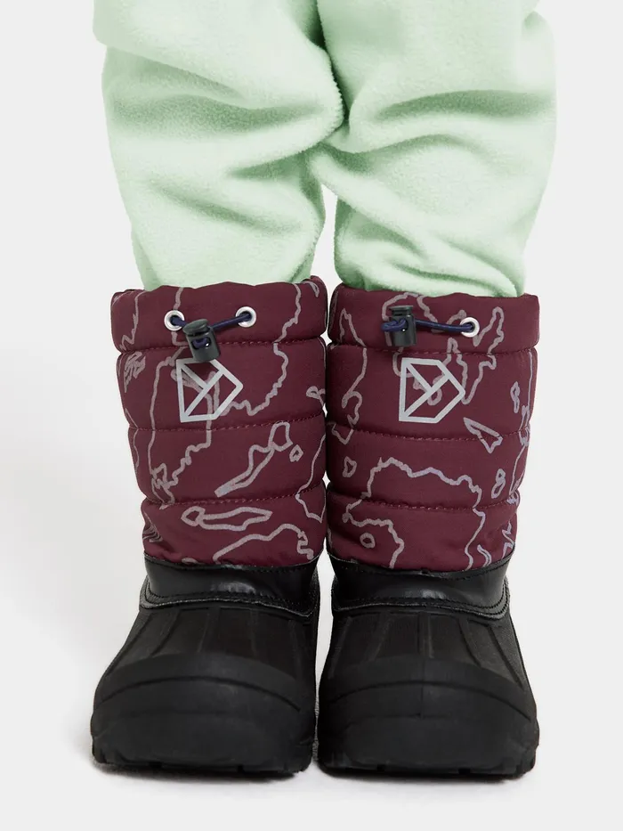 Kids Lumi Boots Grundsund Reflective Wine Didriksons Rubber Boots