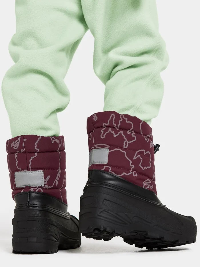 Kids Lumi Boots Grundsund Reflective Wine Didriksons Rubber Boots