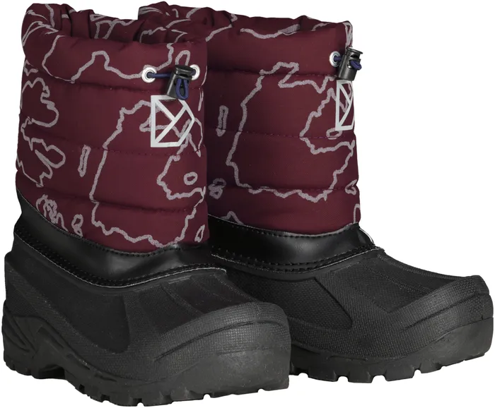 Kids Lumi Boots Grundsund Reflective Wine Didriksons Rubber Boots
