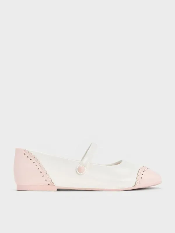 Kids Marianne Girls039 TwoTone Heart Mary Jane Flats 8211 White CHARLES and KEITH Shoes Kids Marianne Girls039 TwoTone Heart Mary Jane Flats 8211 White CHARLES and KEITH Shoes