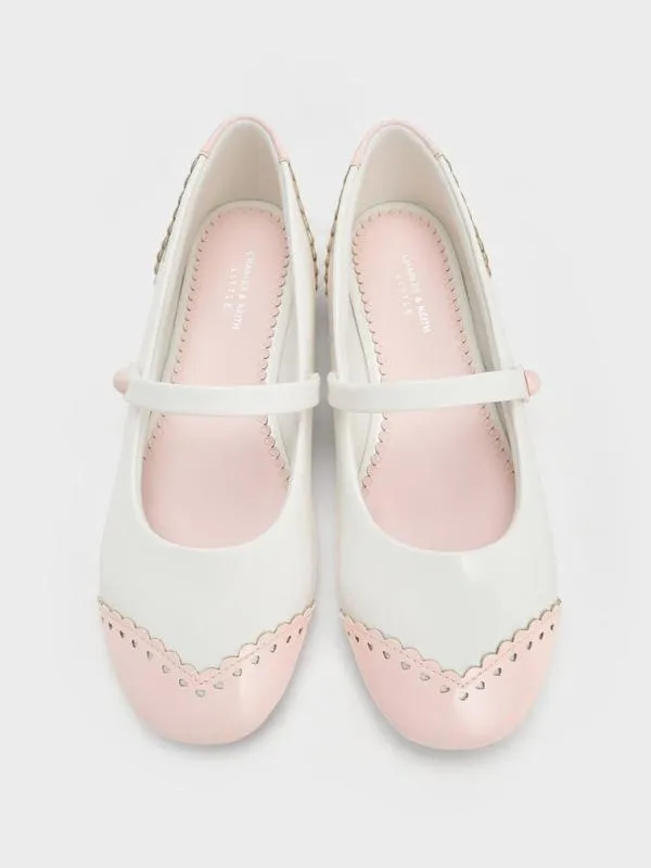 Kids Marianne Girls039 TwoTone Heart Mary Jane Flats 8211 White CHARLES and KEITH Shoes Kids Marianne Girls039 TwoTone Heart Mary Jane Flats 8211 White CHARLES and KEITH Shoes
