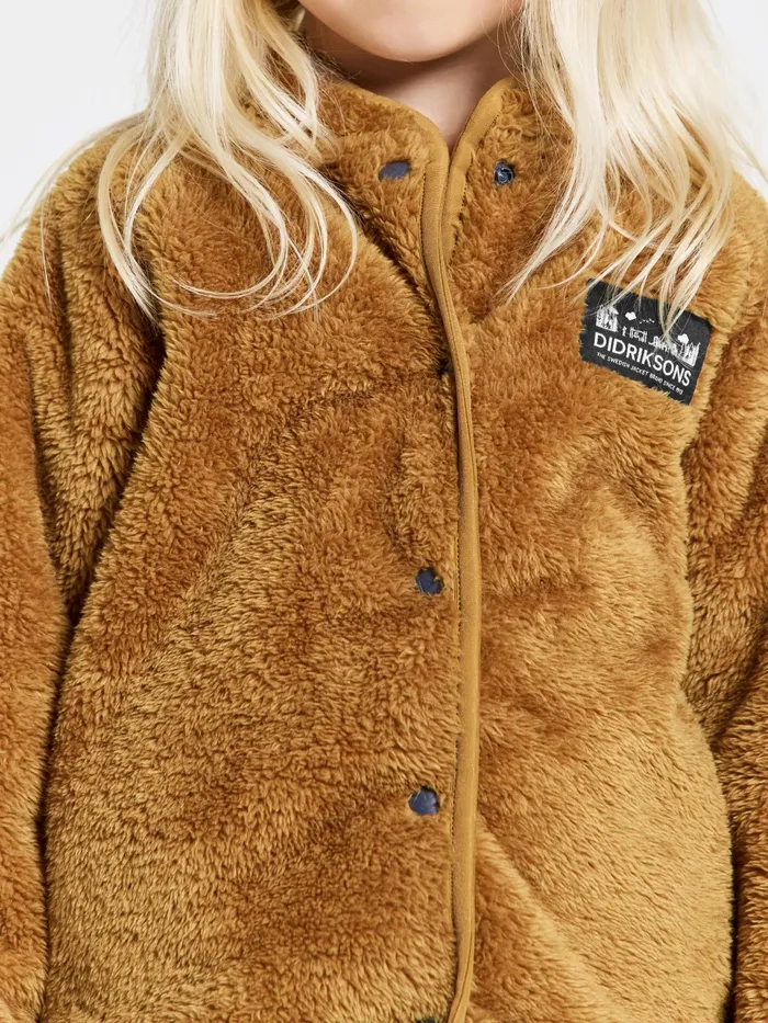Kids Mylla Full Button Cumin Didriksons Fleece and Midlayers