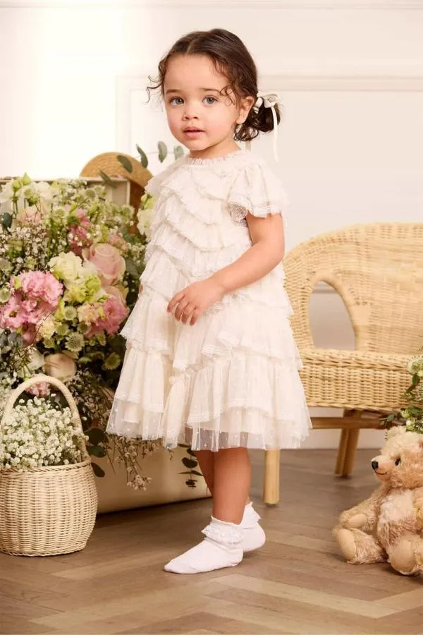 KIDS Needle and Thread Libby Lace Baby Dress Champagne