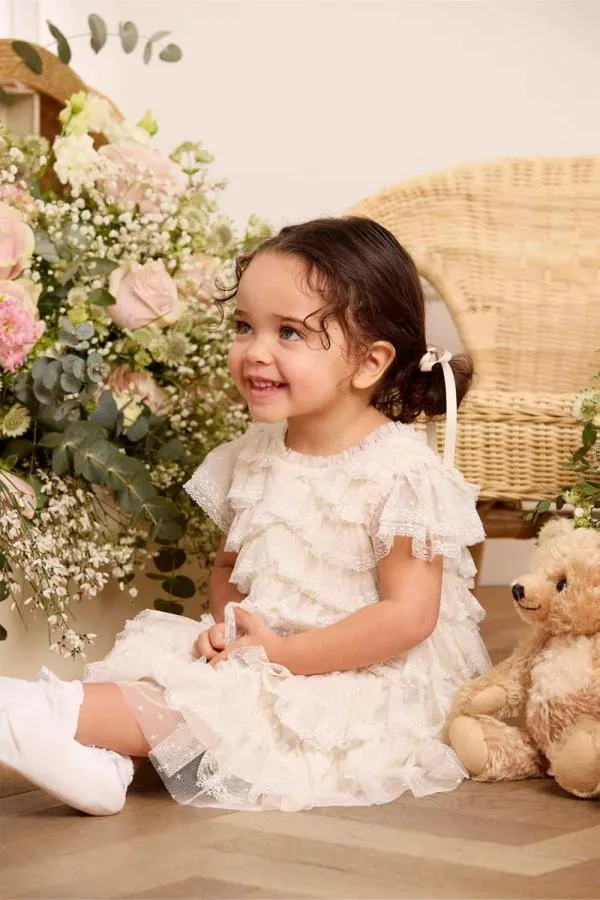 KIDS Needle and Thread Libby Lace Baby Dress Champagne KIDS Needle and Thread Libby Lace Baby Dress Champagne
