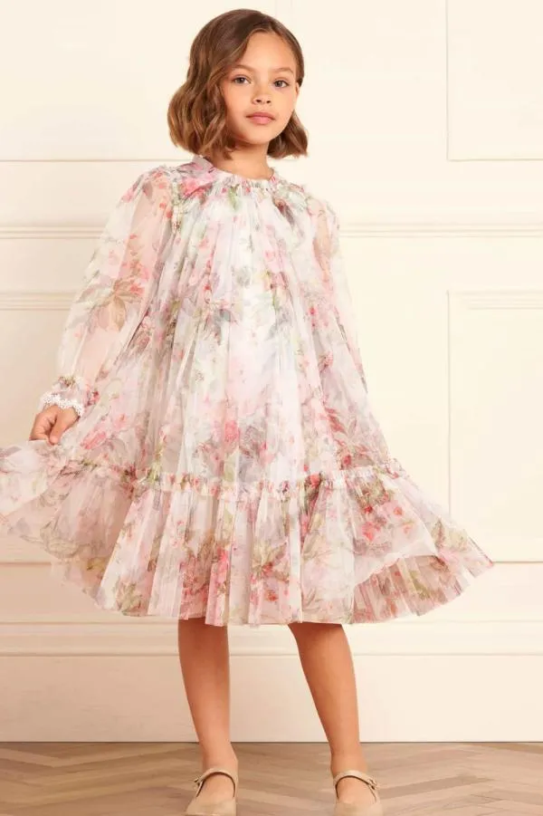 KIDS Needle and Thread Paradise Garden Long Sleeve Kids Dress Multi