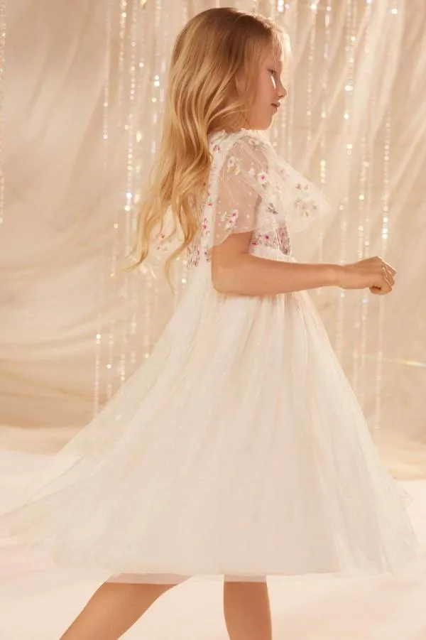 KIDS Needle and Thread Wildflower Ditsy Bodice Kids Dress Champagne