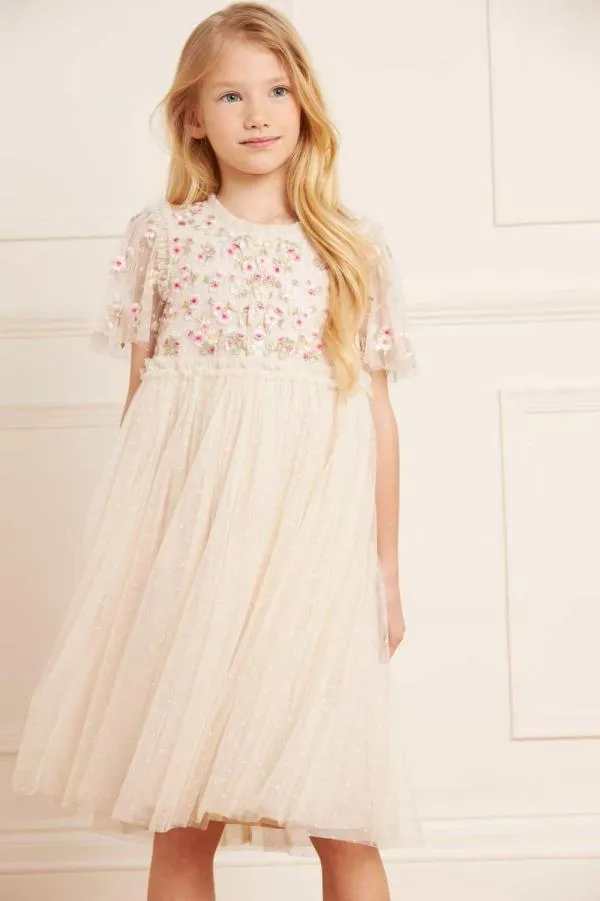 KIDS Needle and Thread Wildflower Ditsy Bodice Kids Dress Champagne KIDS Needle and Thread Wildflower Ditsy Bodice Kids Dress Champagne
